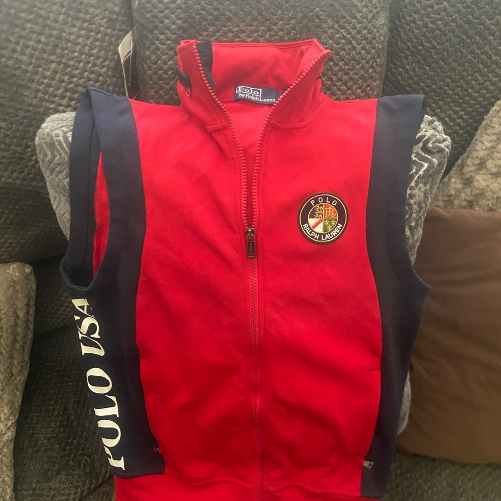 Polo by Ralph Lauren Red and Black Vest Lightweight Performance